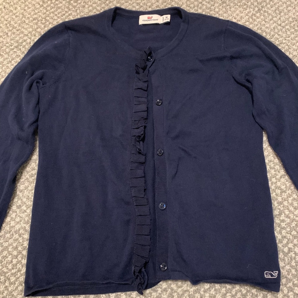 Vineyard Vines Girls Navy Blue Cardigan
